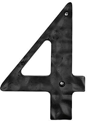 Pangocho Jinchao-Hausnummernschild, # 0-9 im Freien wasserdichte Anti-Rost Home Hotel Türverkleidung Letter, 15 cm Gusseisen Materialien Metall 3D Moderne Hausnummer, Dekorationszubehör (Color : 4)
