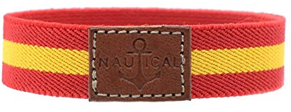 BDM - Elastiskt armband med spansk flagga med nautiskt läder, Circunferencia: 15 centímetros, Läder