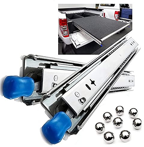 MeTikTok 2Pcs Schubladenschiene Vollauszug Schwerlastauszug 400mm-1500mm 120 Kg Tragkraft, Industriell Schubkästen, 400mm (16inch), Silber, Metall, Seitliche Montage
