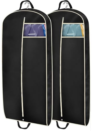 MISSLO 43 Suit Covers Bag for Men Women Travel Garment Bags, Breathable Clothes Covers Protector Bags with Handle for Hanging Coat, Dress, Suit Carrier, Pack of 2