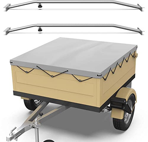 Tarpofix® Lona para remolque plana 140 x 105 x 7,5 cm + 2x Soporte de lona (ajustable 100-145 cm) - Lona remolque de PVC - Cubierta para varios remolques de coches de 350kg & 500kg