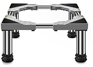 Kühlschrank Untergestell Verstellbare Sockel 10/15/20/25cm Höhenverstellbare Edelstahl Füße Waschmaschinen-Sockel Länge/Breite 45-65cm Stand für Trockner Gefrierschrank