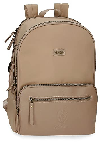 joumma bags,s.l. The Potra ullryggsäck för bärbar dator, 14 tum, beige, 30 x 40 x 11 cm, polyester och PU, beige, laptopryggsäck, anpassningsbar till kundvagnen, Beige, Datorryggsäck, anpassningsbar till kundvagnen
