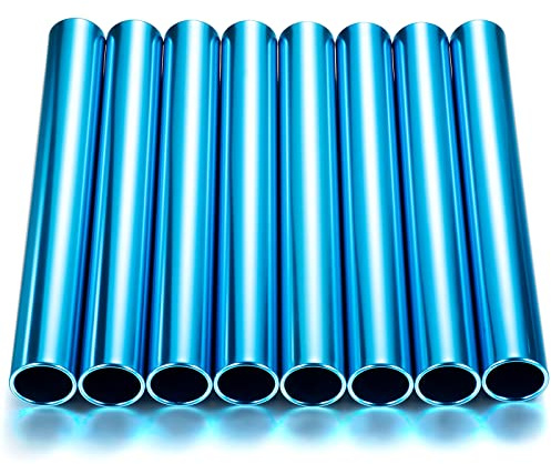 Amylove 8 Pcs Aluminum Track Field Relay Batons Batons Track and Field Race Equipments for Running Race Team Sports Practice Athlete Corrosion Resistant High Strength(Blue)