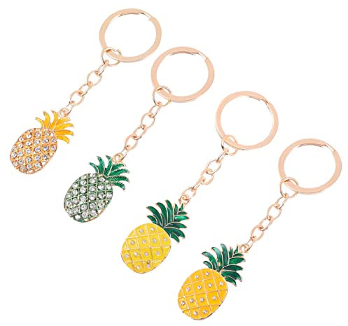 Amosfun 4stücke Ananas Schlüsselanhänger Obst Anhänger Kreativer Schlüsselbund Taschenanhänger Schlüssel Hängen Dekorative Keychain Leicht Tragen Befestigen Rucksack Accessoire