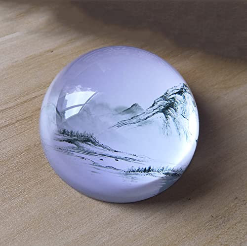 Handgemachte Kristallglas Berglandschaft Hemisphäre Briefbeschwerer Halbkugel Glas Ornamente Home Office SuppliesTischdekoration Geschenke