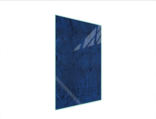 DarHaus Herdabdeckplatte 35x52 Einteilig Glas Elektroherd Induktion Herdschutz Spritzschutz Glasplatte Deko Schneidebrett, Schiefer Blau