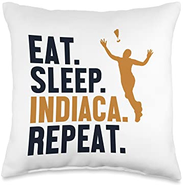 Professional Indiaca Peteca Peteca Players Gifts Eat Sleep Repeat Indiaca Game Ball Peteca Throw Pillow, 16x16, Multicolor