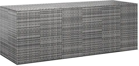 BaraSh Garten-Kissenbox PE Rattan 291x100,5x104 cm Grau Gartenbox Wasserdicht Outdoor Storage