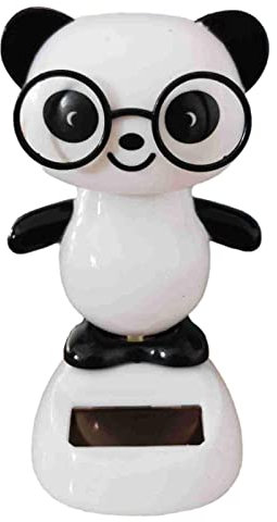 Pomurom Wackelfigur Tiere, Solarbetriebener Schwingender Bären/Tiger/Panda, Solar Tanzende Tiere Wackelfigur Spielzeug für Auto Armaturenbrett Haus Büro Schreibtisch Dekoration, Geschenk für Fahrer