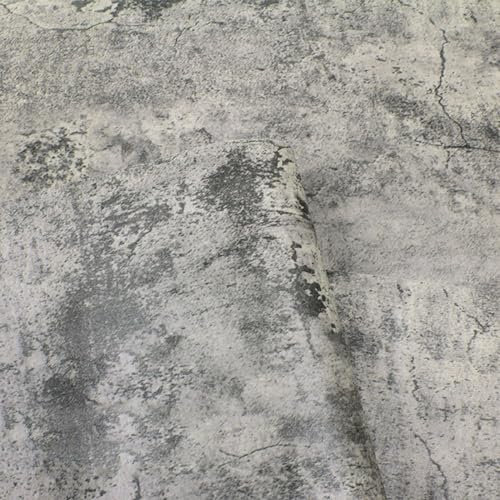 BangDon Zement Vliesstoff Tapete Retro Retro Grau Aufkleber Selbstklebend 0,4 * 3 m Wasserdicht DIY Industrie Stil Tapete (grau1)