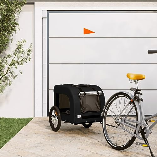 Homgoday Fahrradanhänger für Hunde, schwarz, aus Ox- und Eisen-Stoff, Möbel für Haus, Innen- und Außenbereich, Wohnzimmer, Schlafzimmer oder