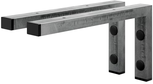 HOLZBRINK Regalwinkel Metall 30x15 cm HLA-B (2 St.) | Wandkonsole für Aufsatzwaschbecken, Schwerlastwinkel für Küchenregal | Farbe: Rohstahl mit Klarlack