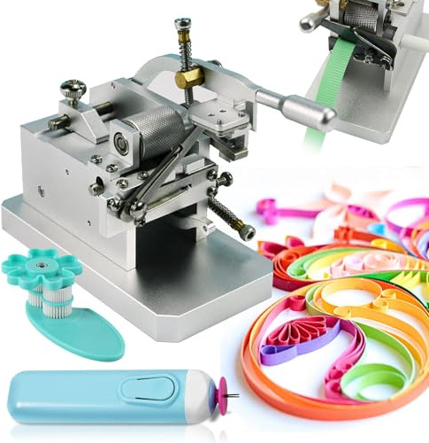 HLGKBY Papier-Quilling-Set, Fringer-Schneidemaschine mit 0,3–4 mm Verstellbarer Fransenbreite, elektrischem Quilling-Papierstift und DIY-Roller-Quilting-Werkzeugen, Quilling-Art-Hilfsset