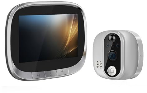 Diyeeni Smart 2MP 1080p Peephole Camera with 120° Wide Angle Lens, AI Human Detection, Real Time Video Calls, Cloud Storage, Night Lights for Secure Home Entry and Surveillance