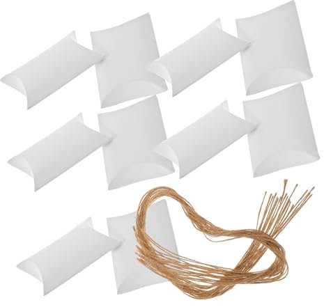 COLLBATH Kraftpapier Bonbonboxen 120 Stück Kissenform Geschenkhalter Party-papierbehälter Mit Hanfseil Für Zuhause