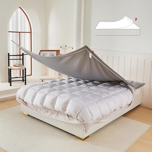 REDSSEN Double Duvet Cover Experience Set, 3 Sided Zipper Bedding Set Ultrasoft Anti-Static Silk-like Polyester Bed Set(200x200cm) Brand Benefit Offer, While Stocks Last
