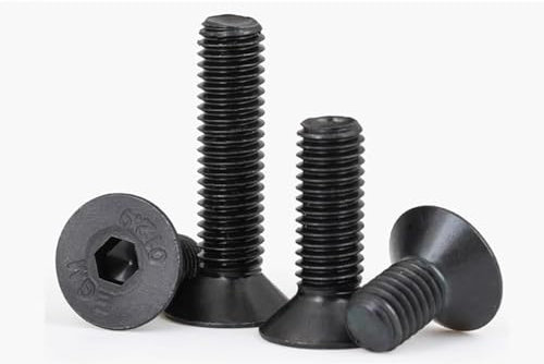 Senkkopfschrauben mit Innensechskant, Schraube, M10 Schwarz 12,9 Stahl Innensechskantschraube Senkkopfschrauben, M10-1,5 x 20 mm, 50 Stück,