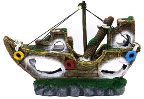 Generisch 1pc Aquarium Landschaft Dekoratives Schiff Simuliertes Harz Shipwreck Aquarium