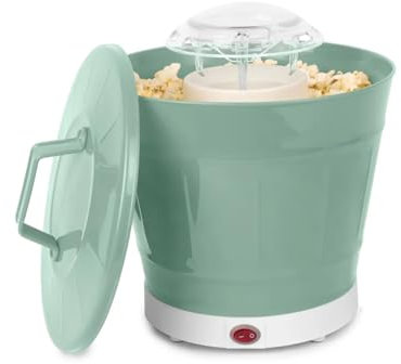 WANGHAI-666 Machine à Pop-Corn Machine à Pop-Corn à Air Chaud et Seau, Machine à Pop-Corn Automatique Domestique Professionnelle Machine à Pop-Corn