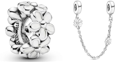 PANDORA Zwischenelement Liebliche Gänseblümchen 791495EN12 Sicherheitskette Gänseblümchen 5cm 798764C01
