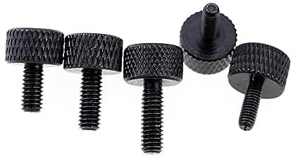 DQZRTUECA Bunte Rändelschraube Schraube anziehen, 10 Stück M2 Daumenschraube schwarz handfest Rändelschrauben Bremssattel Fix Kameraobjektiv Schrauben Positionierung Mikrobolzen(M2x4-D6x6)
