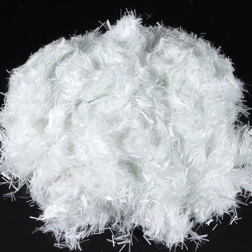 TYSM-CC 1000 g Polypropylen-Fasern, Glasfasern & Polymerfasern (12 mm) für Beton, Mörtel, Putz und Estrich – Rissbildung verhindert, Schwindrisse reduziert | Hochleistungs-Fasergemisch