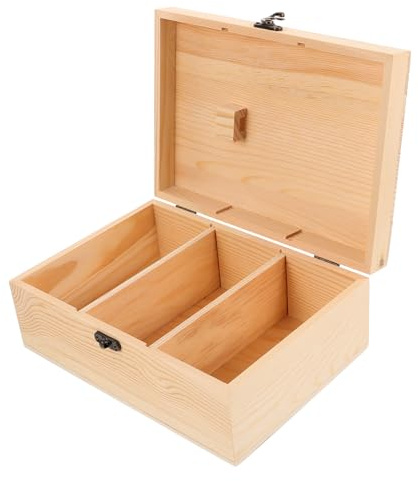 iplusmile Scatola Legno Piccola per Cucito Scatola da Cucito Scomparti Custodia per Aghi e Spilli Porta Spilli in Legno Tasca Interna