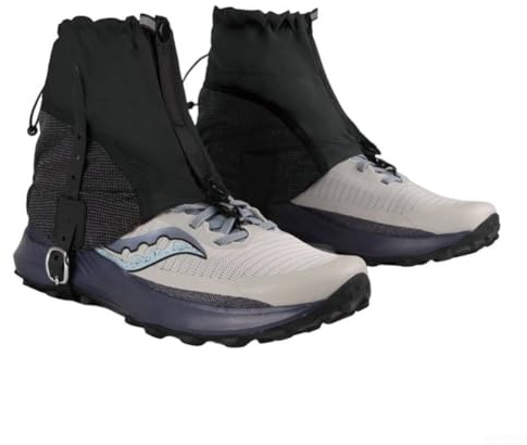 Startbuymore Anti Tear Waterproof Ankle Gaiters with Lightweight Design and Replaceable Sole Straps, Suitable for Hiking and Trail Running in Harsh Conditions (Black)