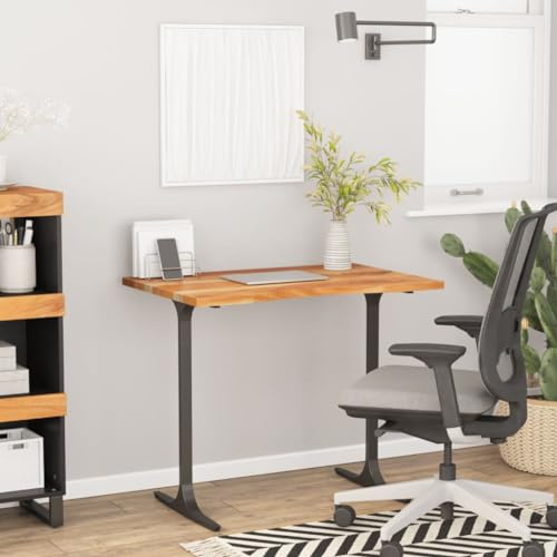 QJBSAVVA Tischplatte 100x50 cm 2,5 cm stark Massivholz Akazie | Schreibtischplatte & Arbeitsplatte mit Ergoform | Rectangular Tabletop, für Büro Esstisch Küche Balkon