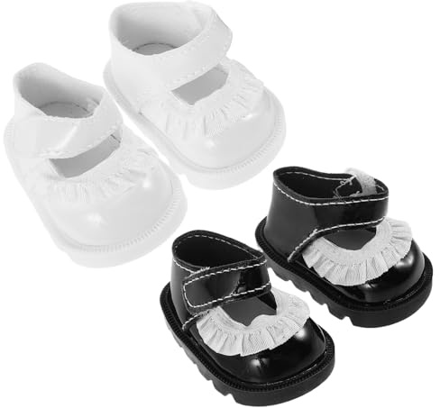 ORFOFE 2 Paia Scarpe per Bambole Miniature Pizzo Fiore Scarpe Vestito per Reborn Doll e Bambole Neonate Accessori per Scena Casa