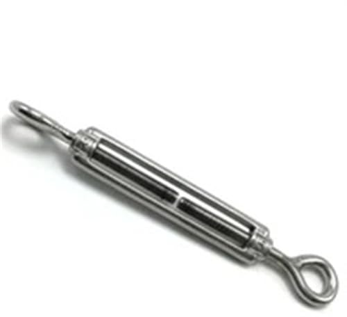 Stainless Steel Turnbuckle Wire Tensioner M4-M10 Adjustable Chain Rigging Hooks & Eye Heavy Duty Cable Tensioner for Garden M12 Oo Type