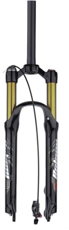 HZXQCVB 26/27,5/29'' Forcella Ammortizzata MTB Escursione 120mm Forcella Anteriore per Mountain Bike Tubo Diritto/Conico da 1-1/8'' QR 9x100mm Freno A Disco(Gold Straight,29'')