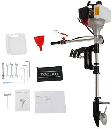 2-Stroke Outboard Motor, 2.3HP 52CC Boat Engine with 0.22gal Fuel Tank, Outboard Motor for Fishing, Aquaculture, Outdoor Adventure, Water Sports