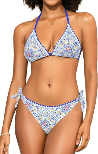 SHEKINI Halter Maillot de Bain Femme 2 Pieces Triangle Réglable Bikini Set Sexy Bikini Deux Pièces Été Beachwear