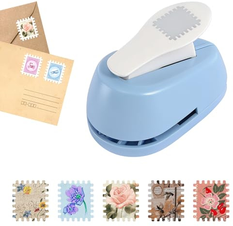 Stämpelstansare, 2 x 1,8 cm stansning frimärksform, bärbar motivstansare kvadrat, pappersstansare för scrapbooking kartong scrapbook-artiklar kuvert etiketter papper gör-det-själv