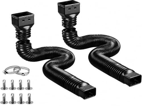 2 Stück Flexible dachrinne Verlängerung 80-100 mm，Ausziehbarer Fallrohr，dachrinnenschlauch，regenrinne kunststoff，regensammler für fallrohre 100