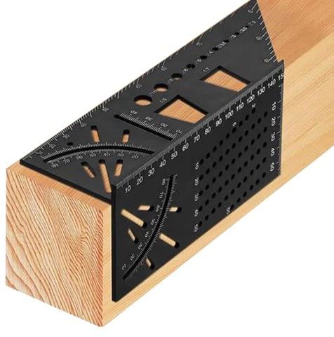 Woodworking Angle Ruler - 3D Multi-Angle, Measuring Gauge, 45/90 Degree T Square Template Tool | Carpenter’s Layout Ruler Size Measure Gauge Precision DIY Projects Durable Practical Accessories