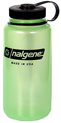 Nalgene Tritan Wide Mouth BPA-Free Water Bottle, Glows Green, 33 once (907 g)