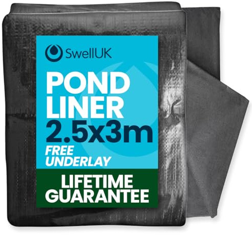 Swell UK 2.5m x 3m Pond Liner Free Underlay | UV Resistant | Garden Fish Ponds