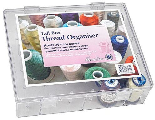Acryl-Garnbox gefüllt mit 12 Konen Baby Lock Overlock-Bauschgarn je 1000 m