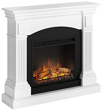 TAGU Magna Elektrokamin – Elektrischer Standkamin mit Heizung, 1500W, 7-Tage Programmierbar, Digital Thermostat, Fernbedienung (Reines Weiß)