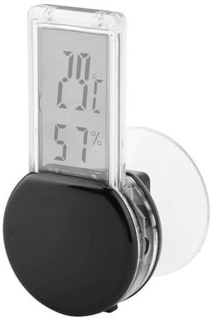 Pssopp Reptile Hygrometer, elektronisch, Thermometer, wasserdicht, Echtzeit, Lizard Crawler Box, Tanks Rainforest Feuchtigkeitsmonitor mit integriertem Sensor (schwarz)