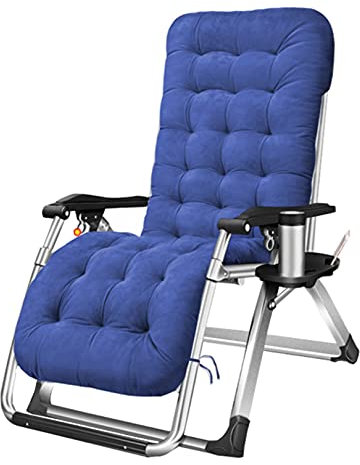 YFF-Liegen Heavy Duty Liegestuhl Gartenstuhl im Freien Liegestühle | Strandliege Klappliege Liege | Klappstühle | Sonnen-Liegestuhl Campingliege für Patio Camping Max. 150 kg - Blau