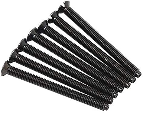 Merriway BH07453 (25 Pcs) Electrical Switch Socket Screws, Raised Countersunk Head, Black M3.5 x 25mm - Pack of 25 Pieces