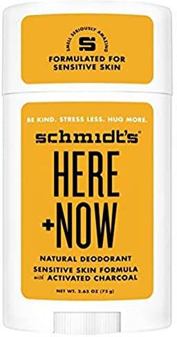Schmidt's Here + Now Natural Deodorant Stick Sensitive, Magnesium and Activated Carbon, Pack of 1 (1 x 75 ml)