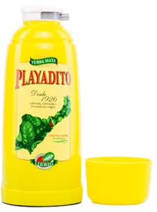 Playadito Thermo 1 l - Double paroi - Réservoir intérieur en verre - Revêtement extérieur en plastique - Garde l'eau chaude pendant 12 heures - Idéal pour les déplacements et le bureau