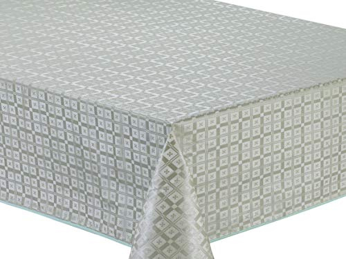 Home Direct Bordsduk Rektangulär Präglad Vaxduk 140 x 240 cm Salviagrön
