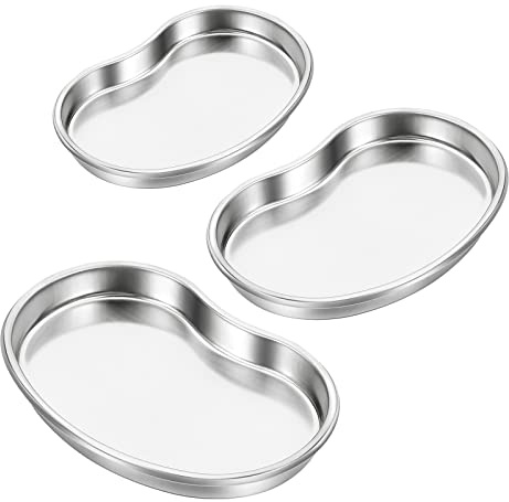 Kidney Bowl, Curved Trays Stainless Steel Tray Labortablett Medizinisches Tablett Gebogene Tabletts – Instrumententablett Nierentablett Edelstahl Laborservierplatten