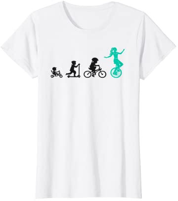Evolution Einradfahrerin Artisten Zirkus Mädchen Einrad T-Shirt